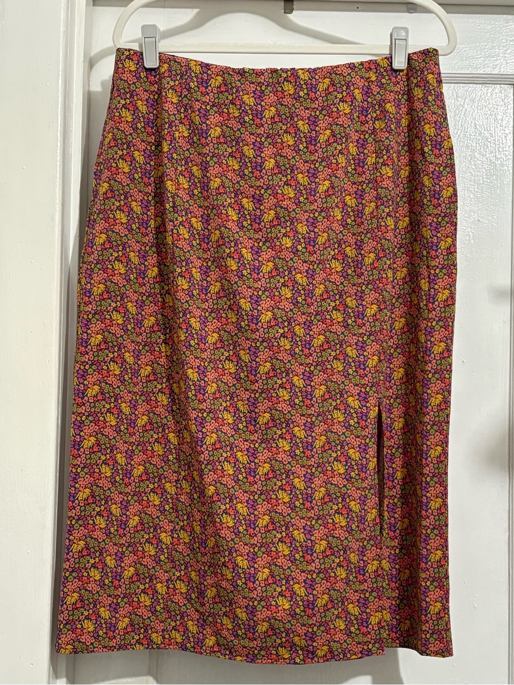 Toad&Co Floral Midi Skirt in Pink, Yellow and Blue